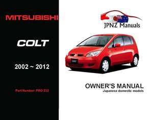 Products: Mitsubishi - Colt Owner's User Manual In English 2002 - 2012