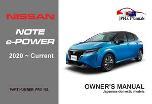 Nissan – Note e-Power car owners user manual in English 2020
