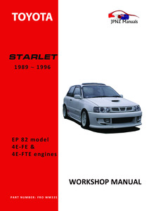 Products: Toyota Starlet Workshop Service manual in English 1989 1996 EP82