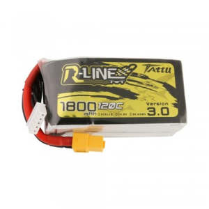 2021 Tattu R-Line Version 3.0 1800mAh 14.8V 120C 4S1P 197g Lipo Battery Pack with XT60 Plug