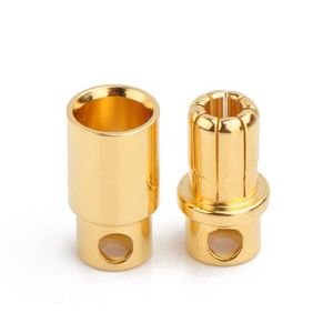 ROUND GOLD CONNECTOR M&F 6mm (1pair)