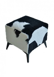 Leif Faux Cowhide Stool Square