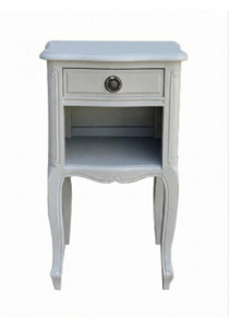 Jack French Vintage-Style Bedside Table Light Grey JS Interiors