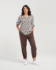 Blackstone: Floral Pintuck Sleeve Top