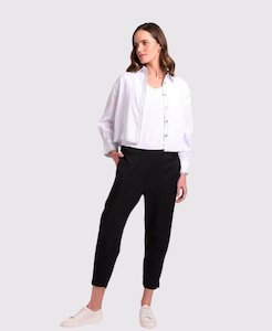 Oh Three: Cropped Contrast Stitch Shirt