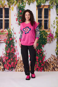 Merino Blend Daisy Stripe Jumper