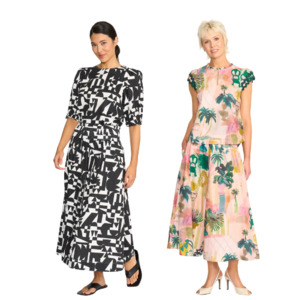 A Line Shirred Waist Skirt