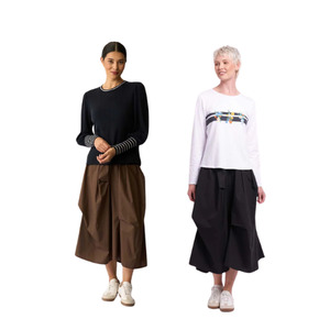 Contrast Pull On Skirt