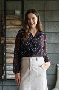 Ruffle & Lace Trim Blouse