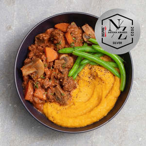 Gluten Free: Beef Bourguignon with Mushrooms & Pumpkin Mash