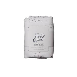 Baby Burp Cloth – White Stars