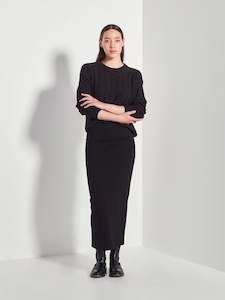 Cable Crew (Cotton Knit) Black