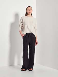 Cotton: Cable Crew (Cotton Knit) Sandstone