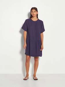Linen: Hayley Dress (Vintage Linen) Royal Blue
