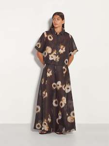 Linen: Everly Shirt (Windflower Silk Linen) Noir