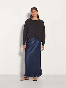 Skirts: Em Skirt (Crushed Satin) Dark Sapphire