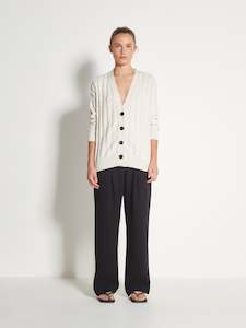 Team Jh: Cable Cardi (Cotton Knit) Sandstone