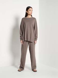 Jhl Cotton Cashmere: JHL Crew Sweater (Cotton Cashmere) Walnut