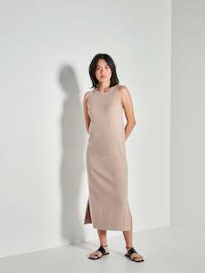 All Extra: JHL Split Tank Dress (Cotton Cashmere) Biscuit Marle