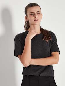 Archive Sale Tops: JHL Luxe T (Luxe Cotton Cashmere) Charcoal
