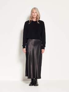 Hemming: Em Skirt (Polished Satin) Black Shine