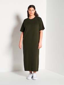 JHL Long Box T Dress (Cotton Cashmere) Spruce