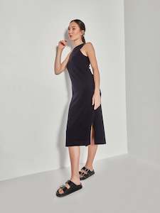 All Extra: JHL Split Tank Dress (Cotton Cashmere) Navy