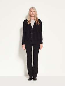 Wardrobe Essentials: Cable Cardi (Cotton Knit) Black
