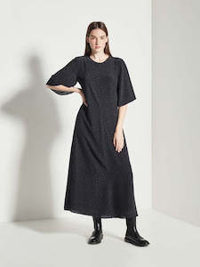 Flute Dress (Gem Viscose CDC) Midnight Jade