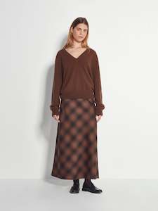 Em Skirt (Plaid Wool) Burnt Tobacco