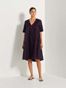 Archive Sale Dresses Jumpsuits: Chloe Dress (Linen Suiting) Aubergine