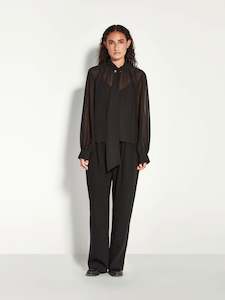 Coco Shirt (Matte Pleat) Black