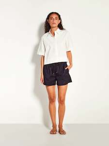 Classic Minimal: Robin Short (Floral Cotton Jacquard) Navy