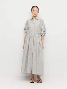 Lenora Dress (Pinstripe Voile) Fine Stripe