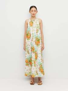 Astrid Dress (Floret Linen) Amberlight