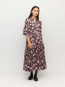 Louise Dress (Dusk Blossom Plisse) Rose Lustre