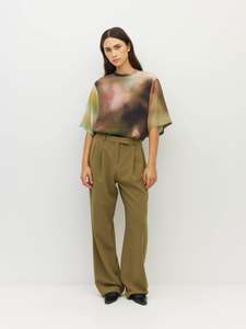 Boyfriend Pant (Drape Suiting) Dark Chartreuse