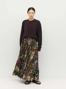 600: Evelyn Pleat Skirt (Midnight Meadow) Firefly Floral