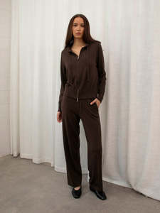All 1: JHL Zip Hoodie (Cotton Cashmere) Chocolate