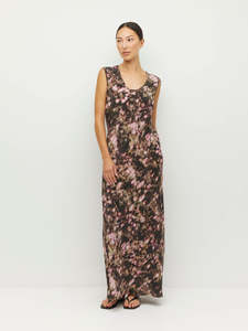 Kenna Dress (Blush Petals Silk CDC) Soft Camelia