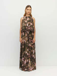 Aria Dress (Blush Petals Crush) Soft Camelia
