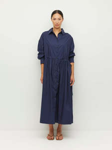 Lenora Dress (Crisp Poplin) Navy