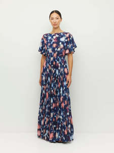 Marais Dress (Rosette Haze Crepe) Night Fall