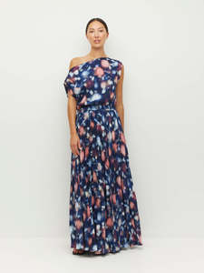 Evangeline Skirt (Rosette Haze Crepe) Night Fall