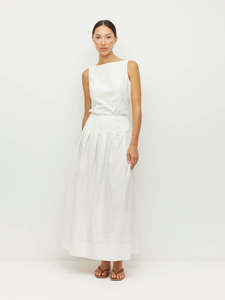 Skirts: Kita Skirt (Crushed Cotton) White