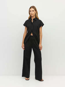 Koa Trouser (Soft Stripe Broderie) Black