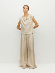 Palazzo Pant (Soft Matte Satin) Champagne Crush