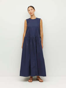 250 500: Romi Dress (Crisp Poplin) Navy