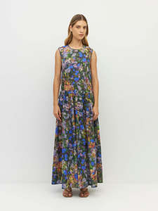 Romi Dress (Electric Meadow Cotton) Blue Light