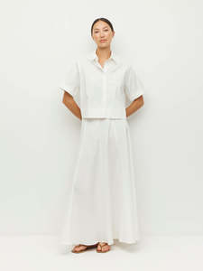 Classic Minimal: Everly Shirt (Thread Line Cotton) White Linear